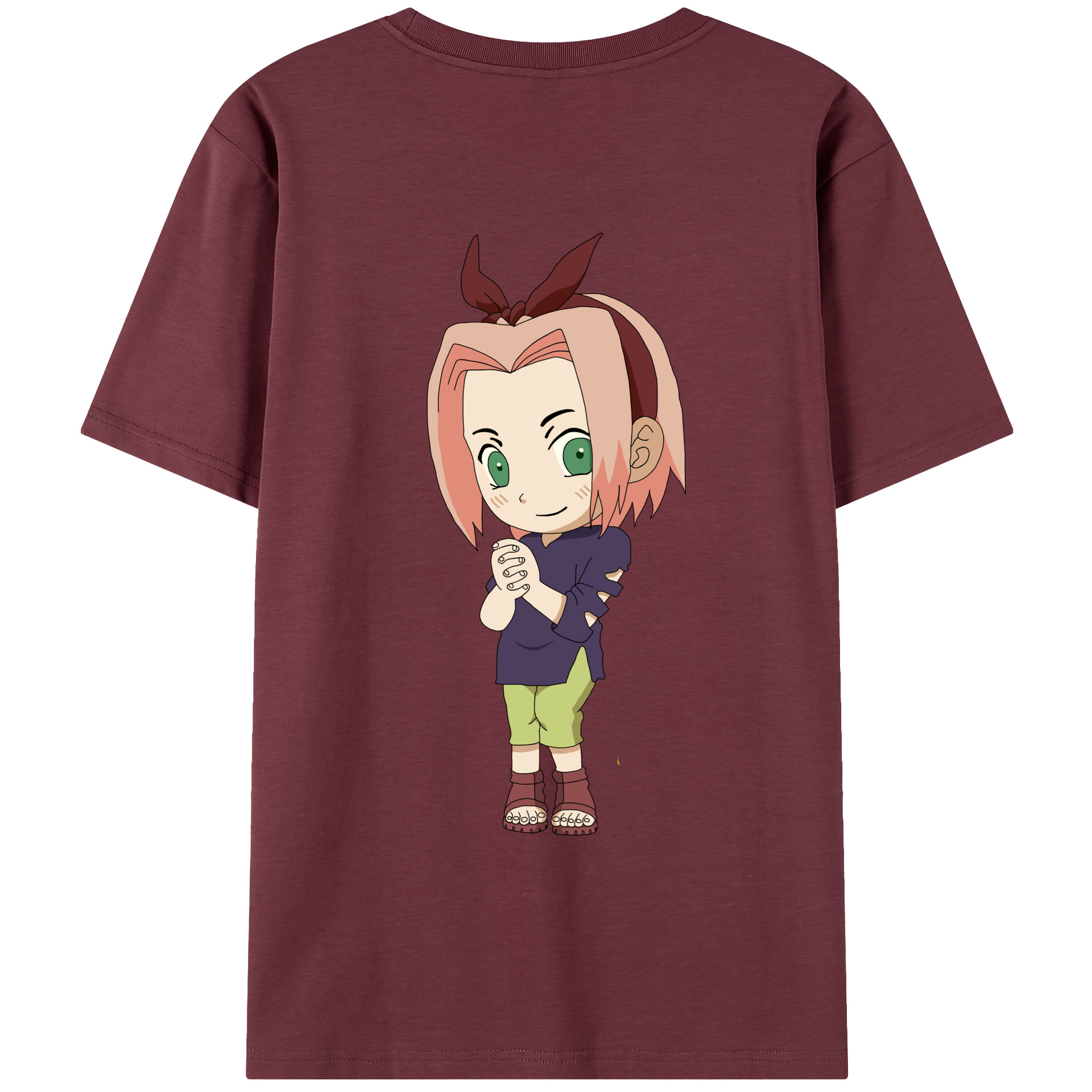 （画像用） NARUTO -ナルト- 春野サクラ Haruno Sakura 綿100％半袖Tシャツ（背面プリント）